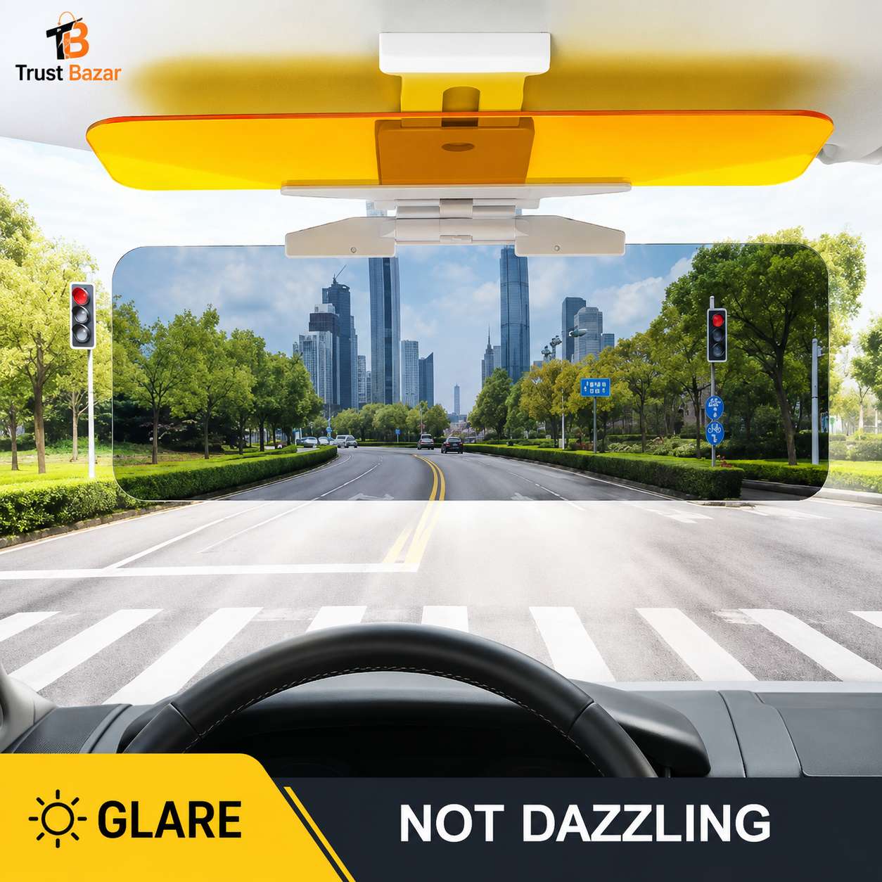 2-in-1 Anti Glare Sun Visor for Car – Sun Sheild - Trust Bazar