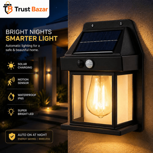 LED Solar Wall Lamp | Outdoor Security Light - Trust Bazar