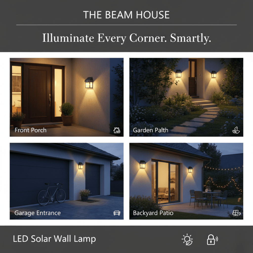 LED Solar Wall Lamp | Outdoor Security Light - Trust Bazar