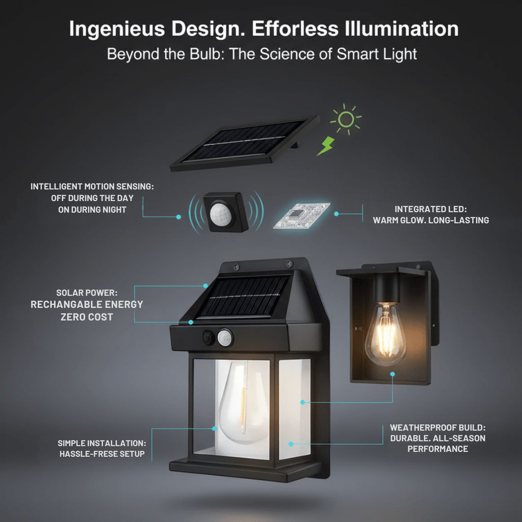 LED Solar Wall Lamp | Outdoor Security Light - Trust Bazar