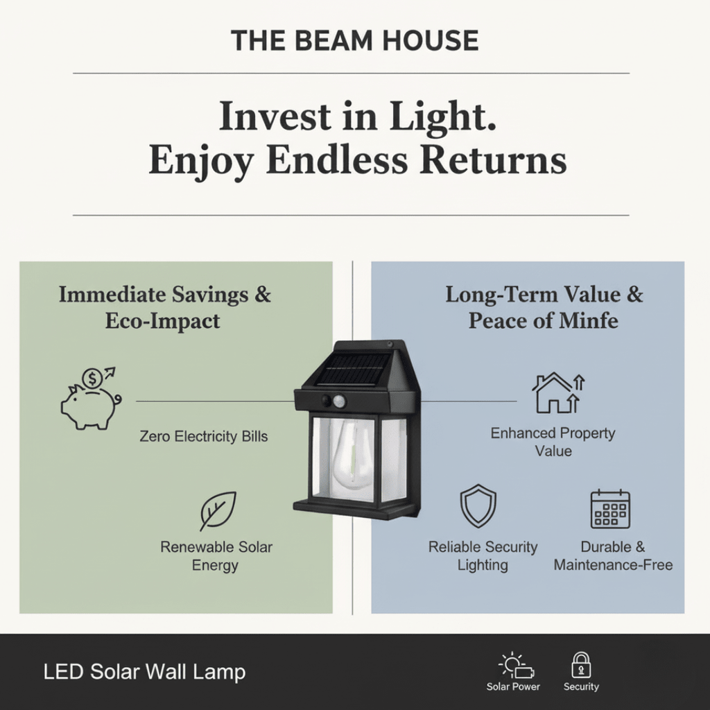 LED Solar Wall Lamp | Outdoor Security Light - Trust Bazar
